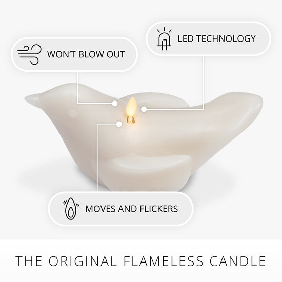 Chalk Modern Bird Flameless Candle