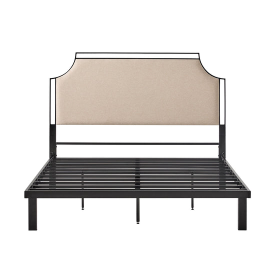 Mimi Upholstered Traditional Metal Queen Bed