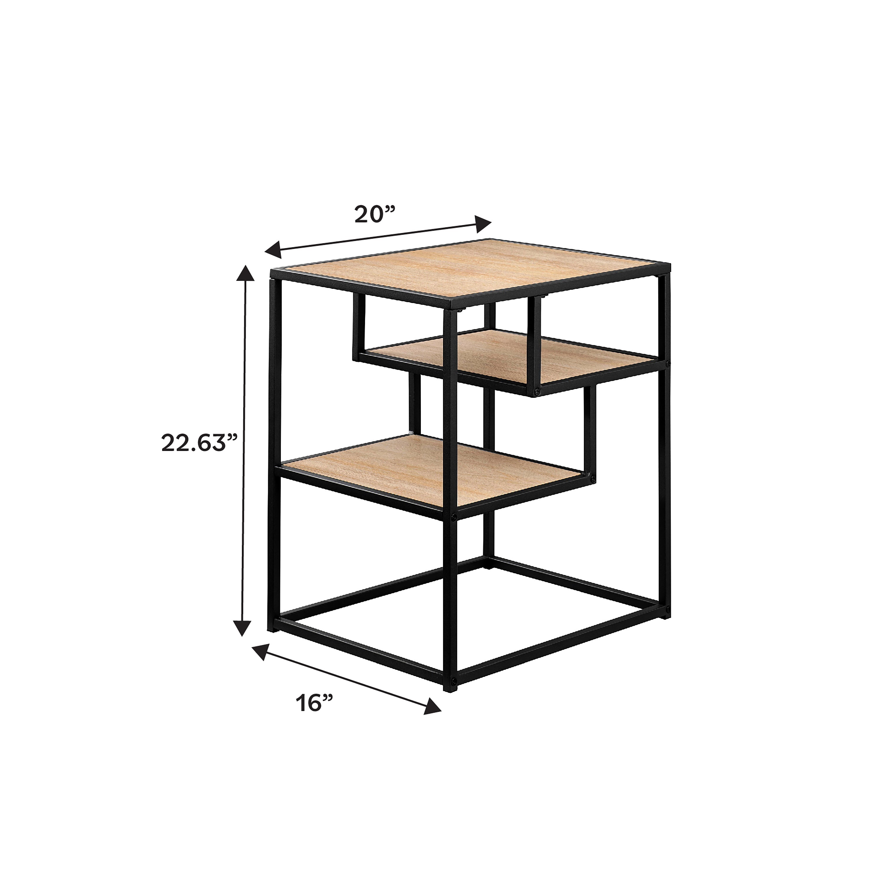 Maya 16" Contemporary Metal and Wood Side Table