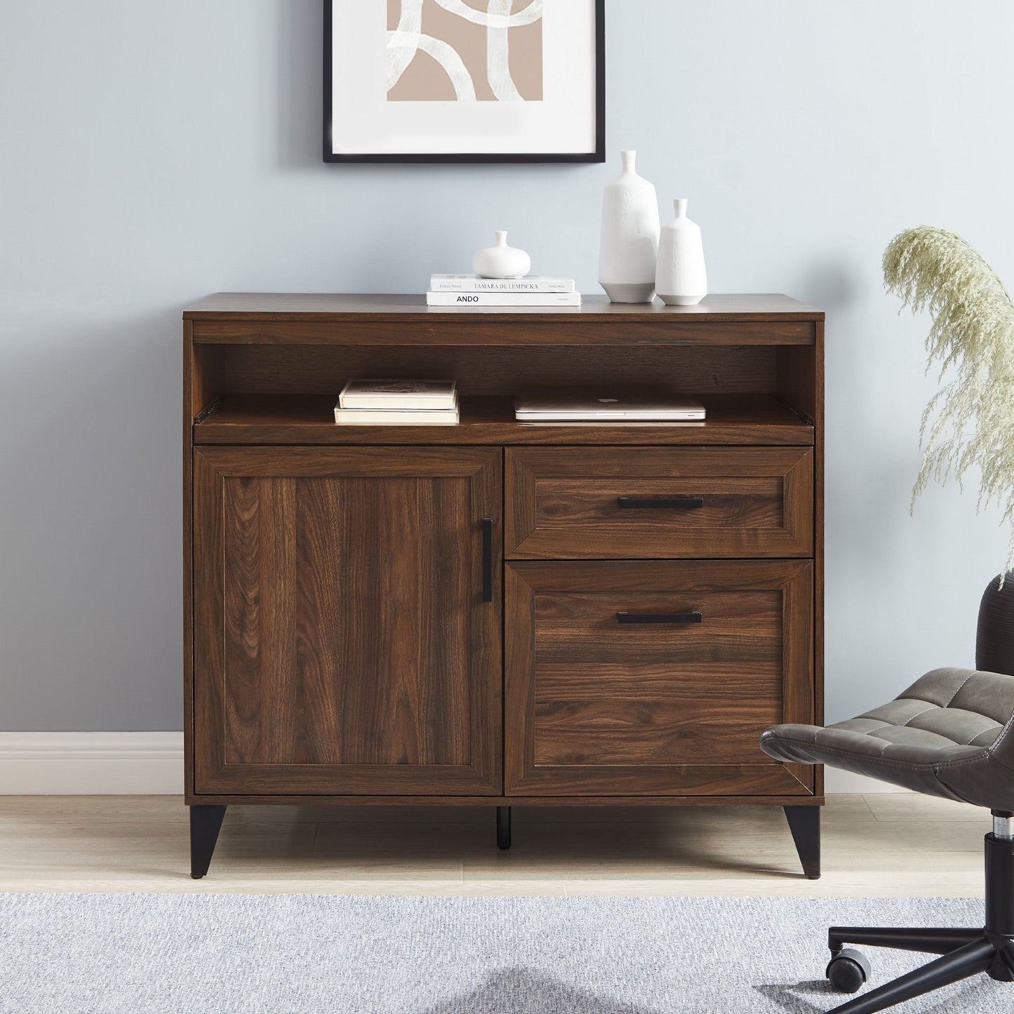 Modern Storage Secretary Desk with Keyboard Tray