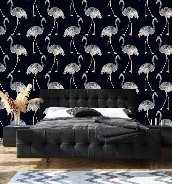 Grey Flamingos Wallpaper