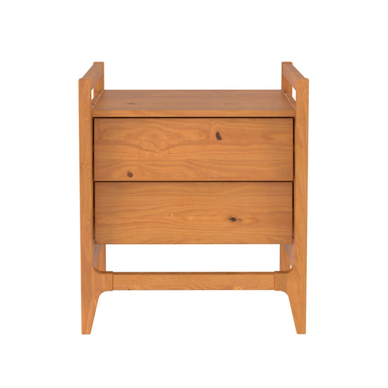 Oswald Mid-Century Modern 2-Drawer Wood Nightstand