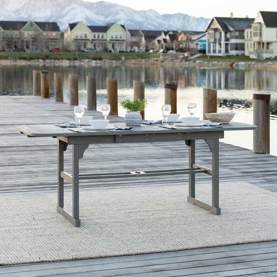 Midland Acacia Wood Outdoor Patio Butterfly Dining Table