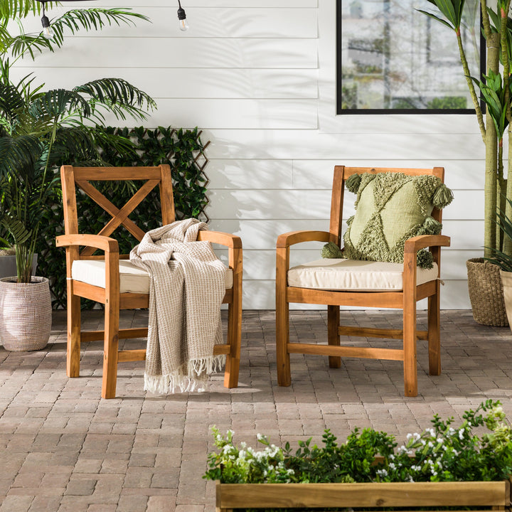 Crosswinds Patio Chairs with Cushions, Set of 2