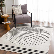 Load image into Gallery viewer, Angus Black&amp;White Geometric Area Rug
