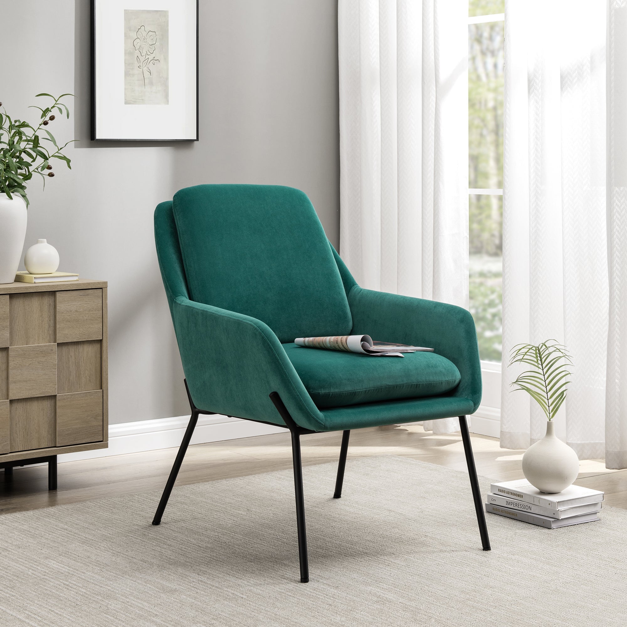 Ramsey Contemporary Upholstered Minimalist Accent Chair