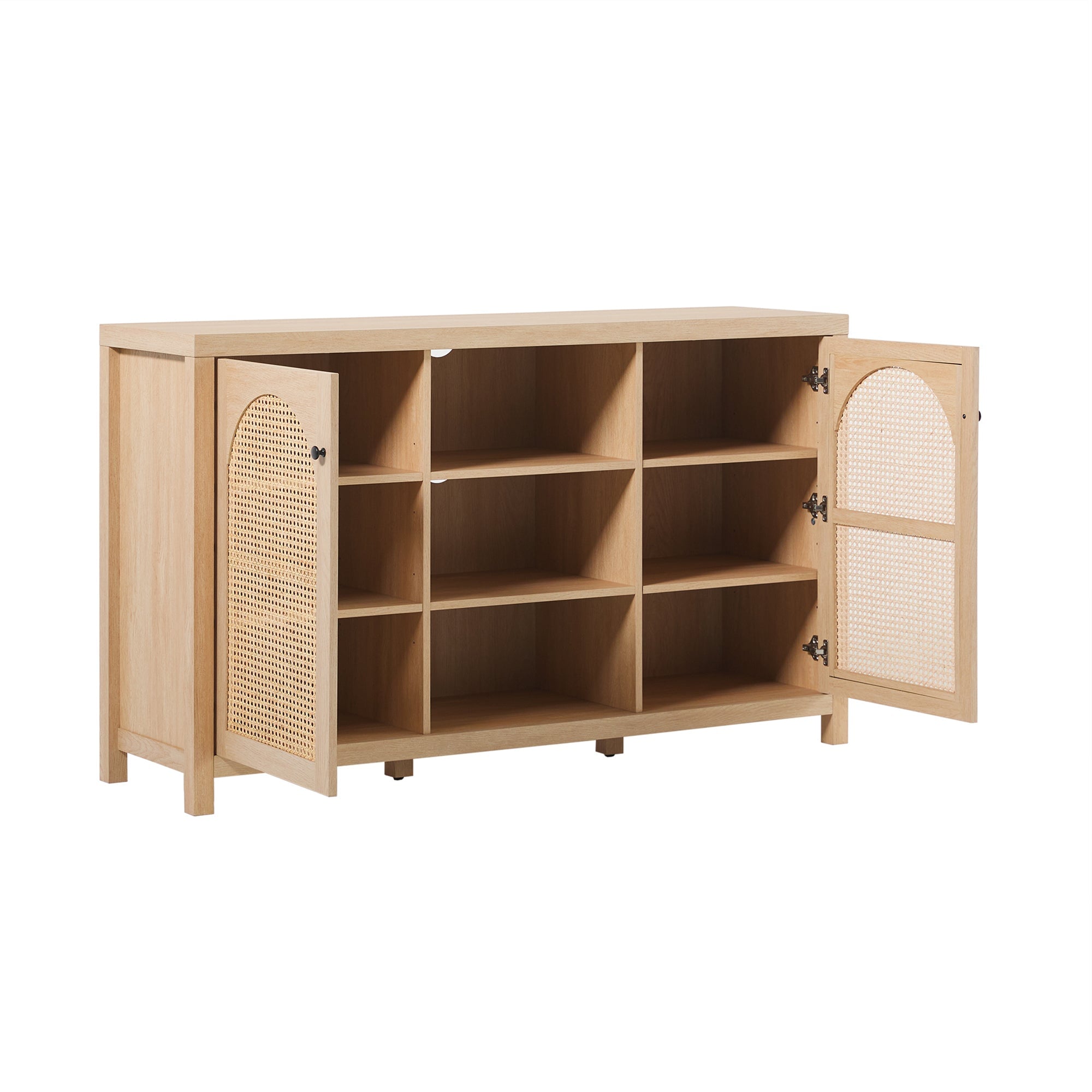 Sasha 58" 2 Door Sideboard with Arched Rattan Panels