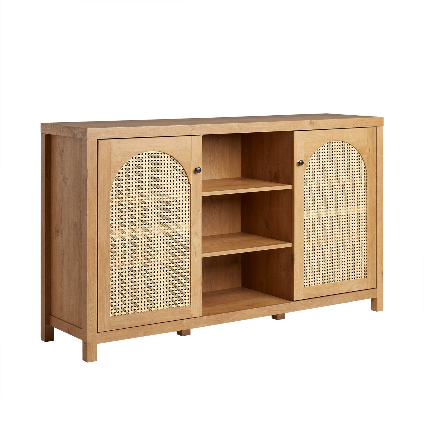 Sasha 58" 2 Door Sideboard with Arched Rattan Panels