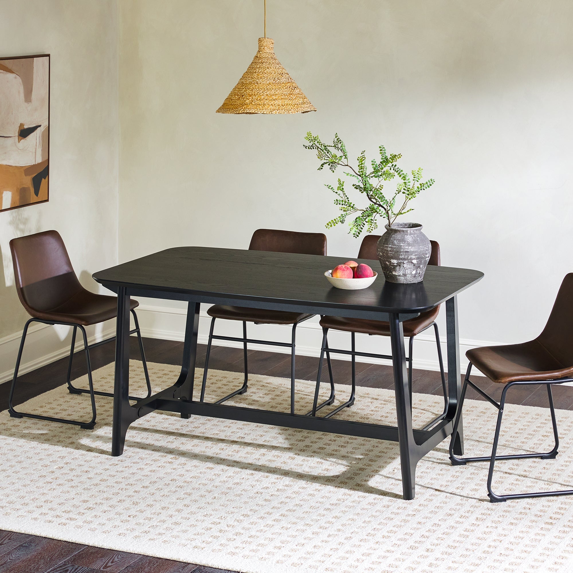 Sammen 60" Mid-Century Dining Table with Trestle Base