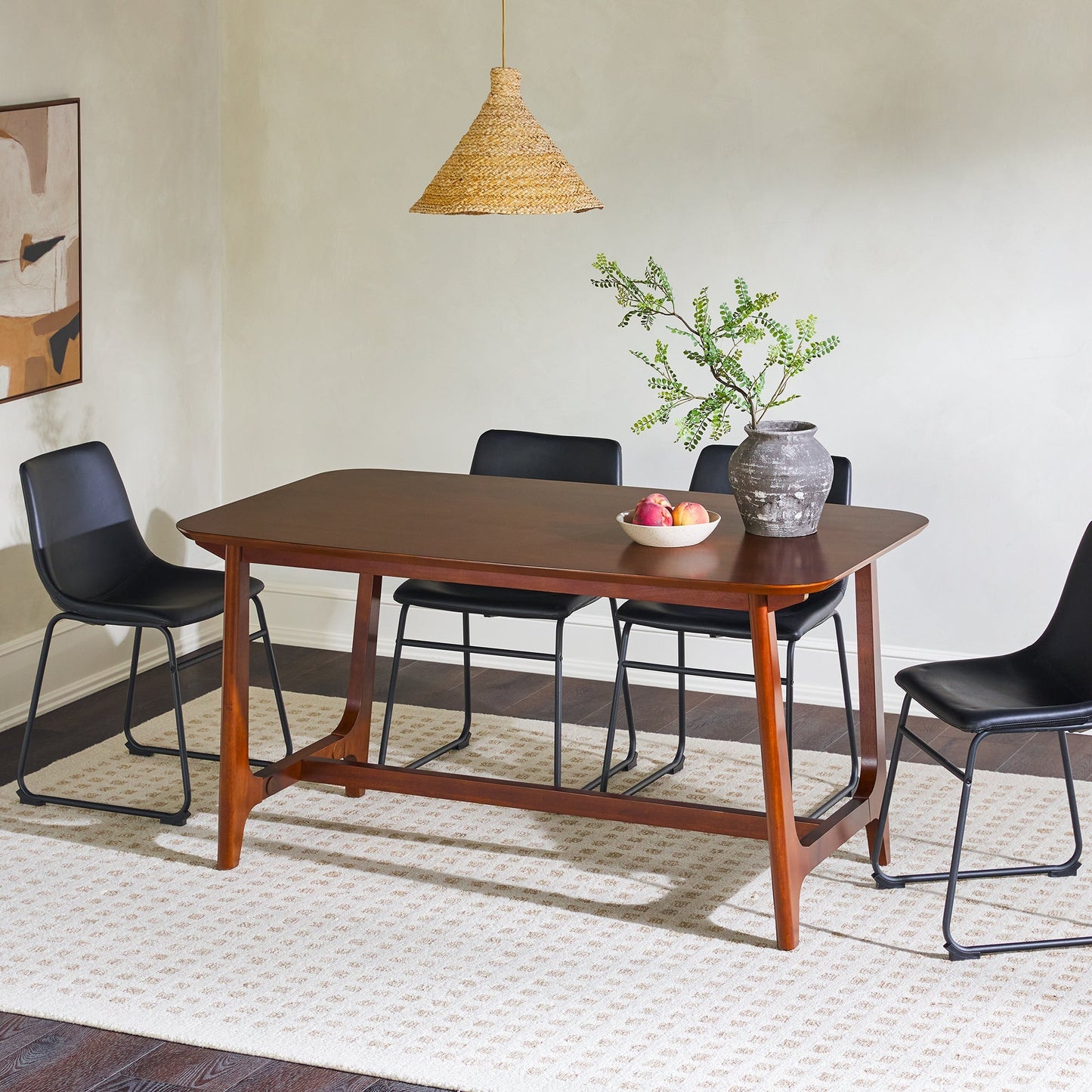 Sammen 60" Mid-Century Dining Table with Trestle Base
