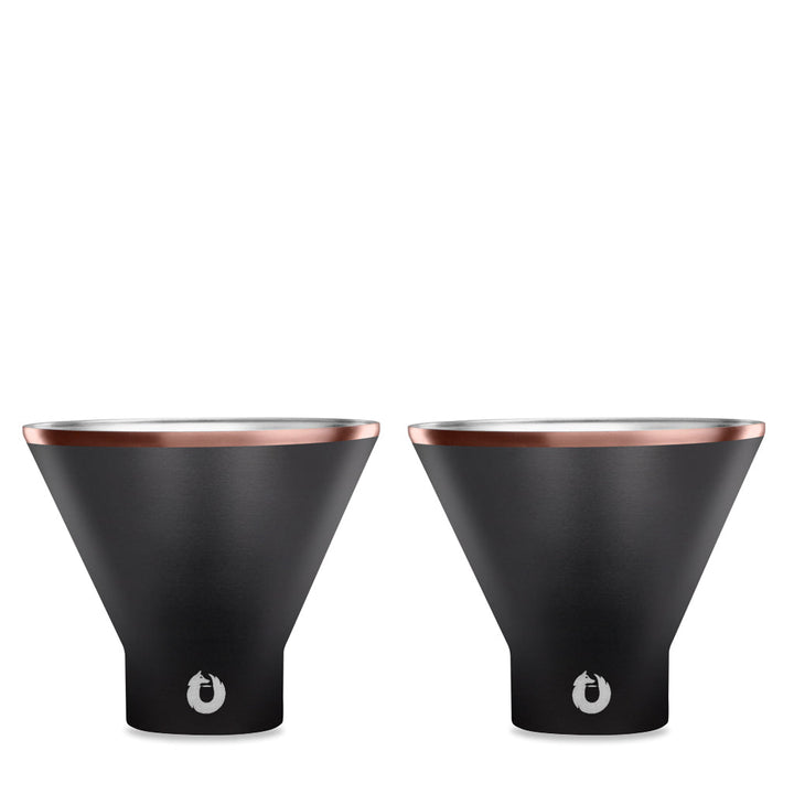 Stainless Steel Martini Glass, Set of 2 - Black