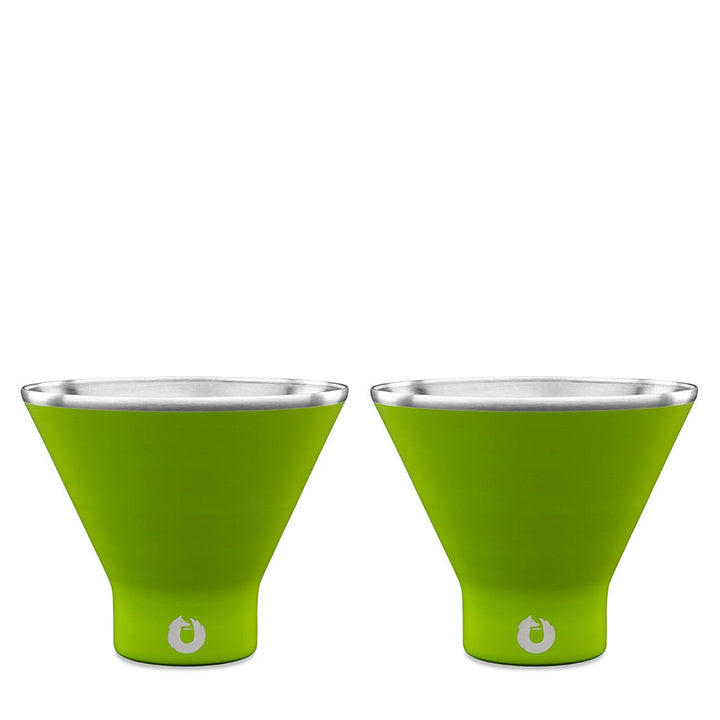 Stainless Steel Martini Glass, Set of 2 - Lime