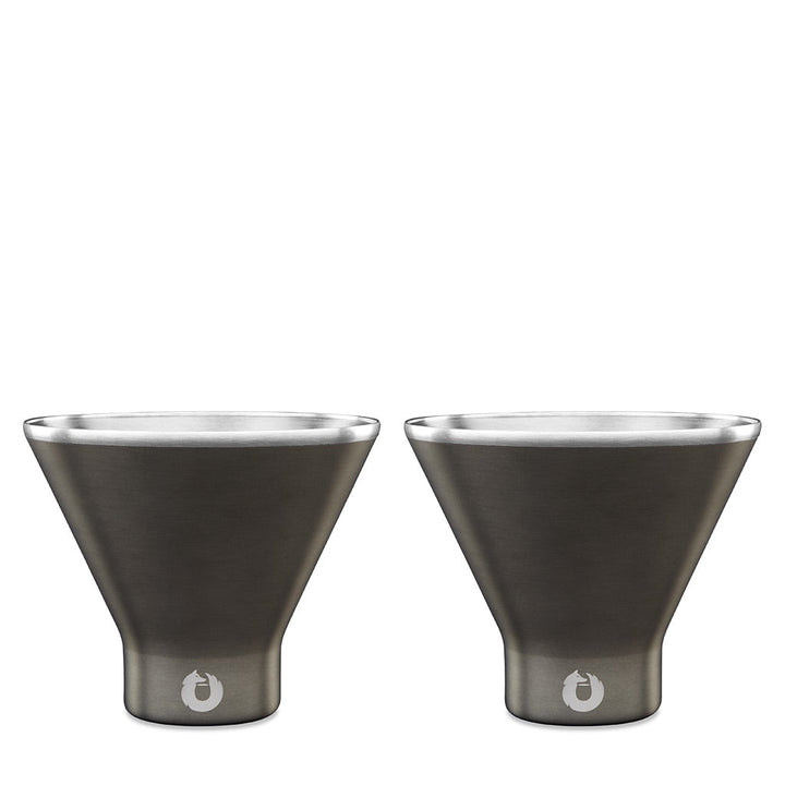 Stainless Steel Martini Glass, Set of 2 - Olive Grey