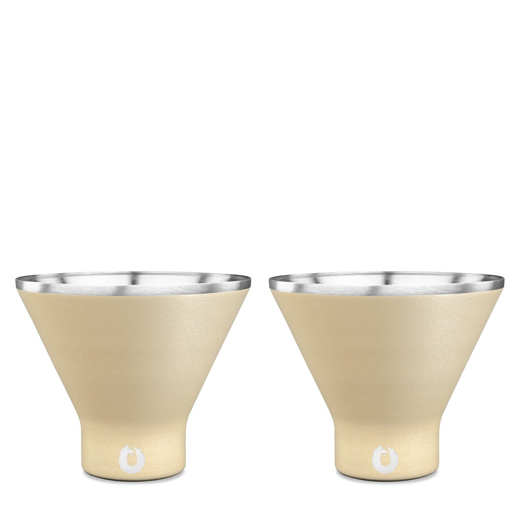 Stainless Steel Martini Glass, Set of 2 - Light Gold