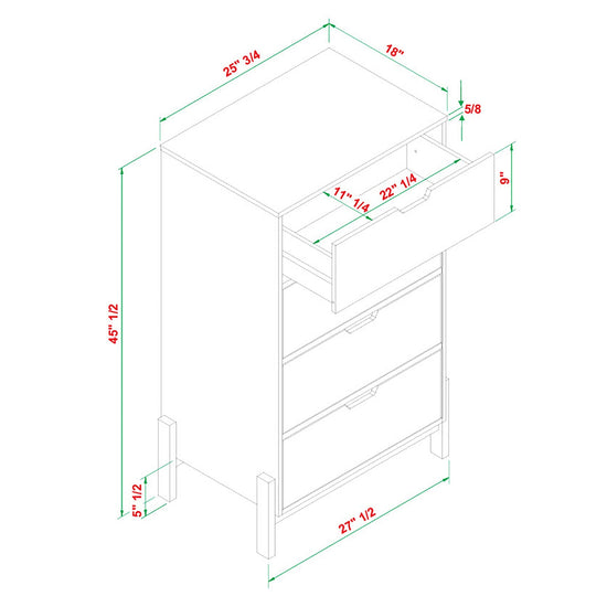 Tanner 4 Drawer Scandi-Minimalist Chest