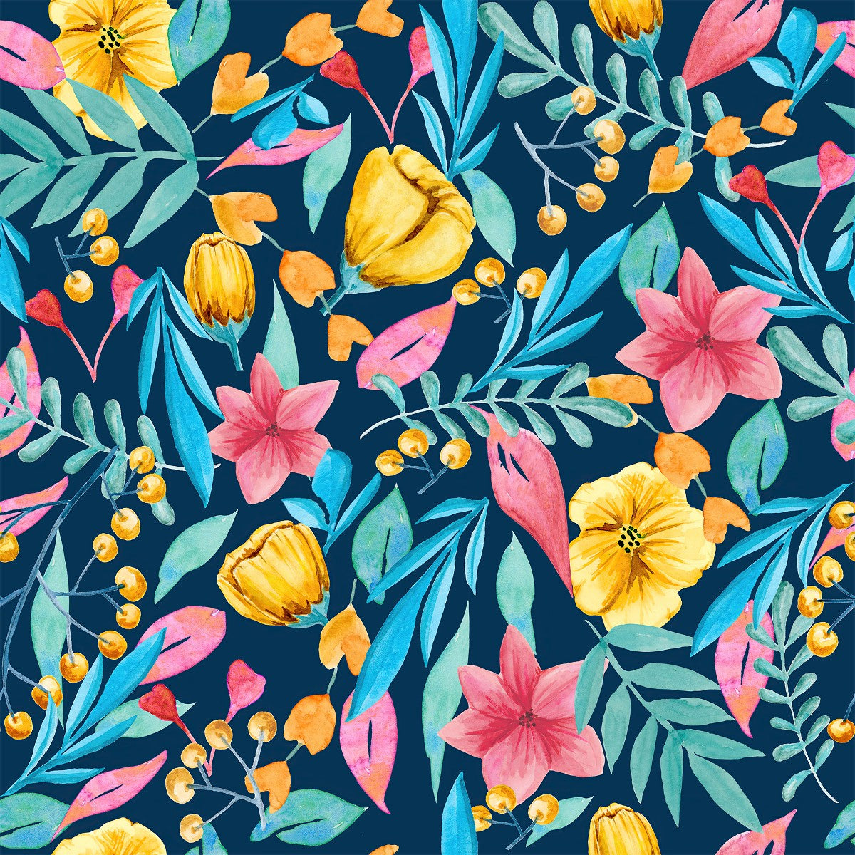 Stylish Brightly Flowers Wallpaper Tasteful High-Quality