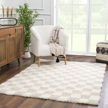 Load image into Gallery viewer, Atira Light Brown Checkered Area Rug
