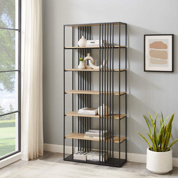 Vulcan 79" Minimalist Open Slat Bookshelf