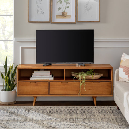 Ivy 3-Drawer Solid Wood TV Console