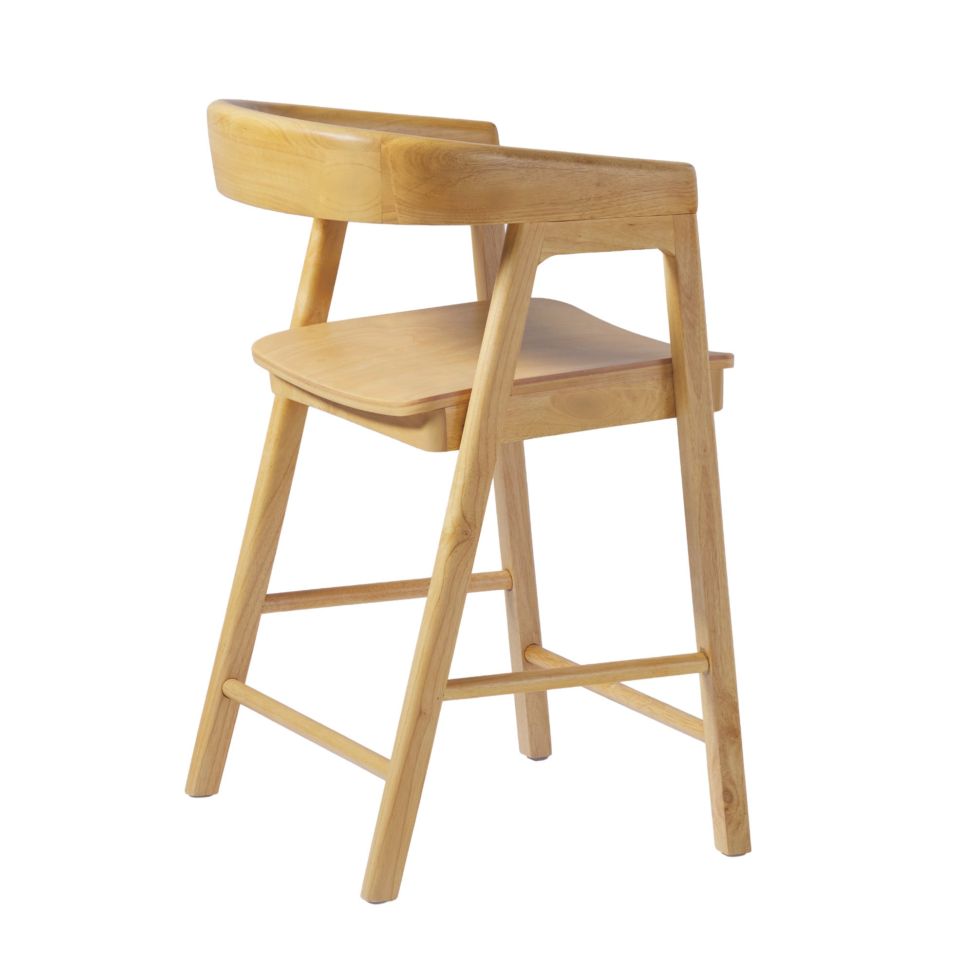 Ezra Modern Solid Wood Rounded Back Single Counter Stool (1pk)