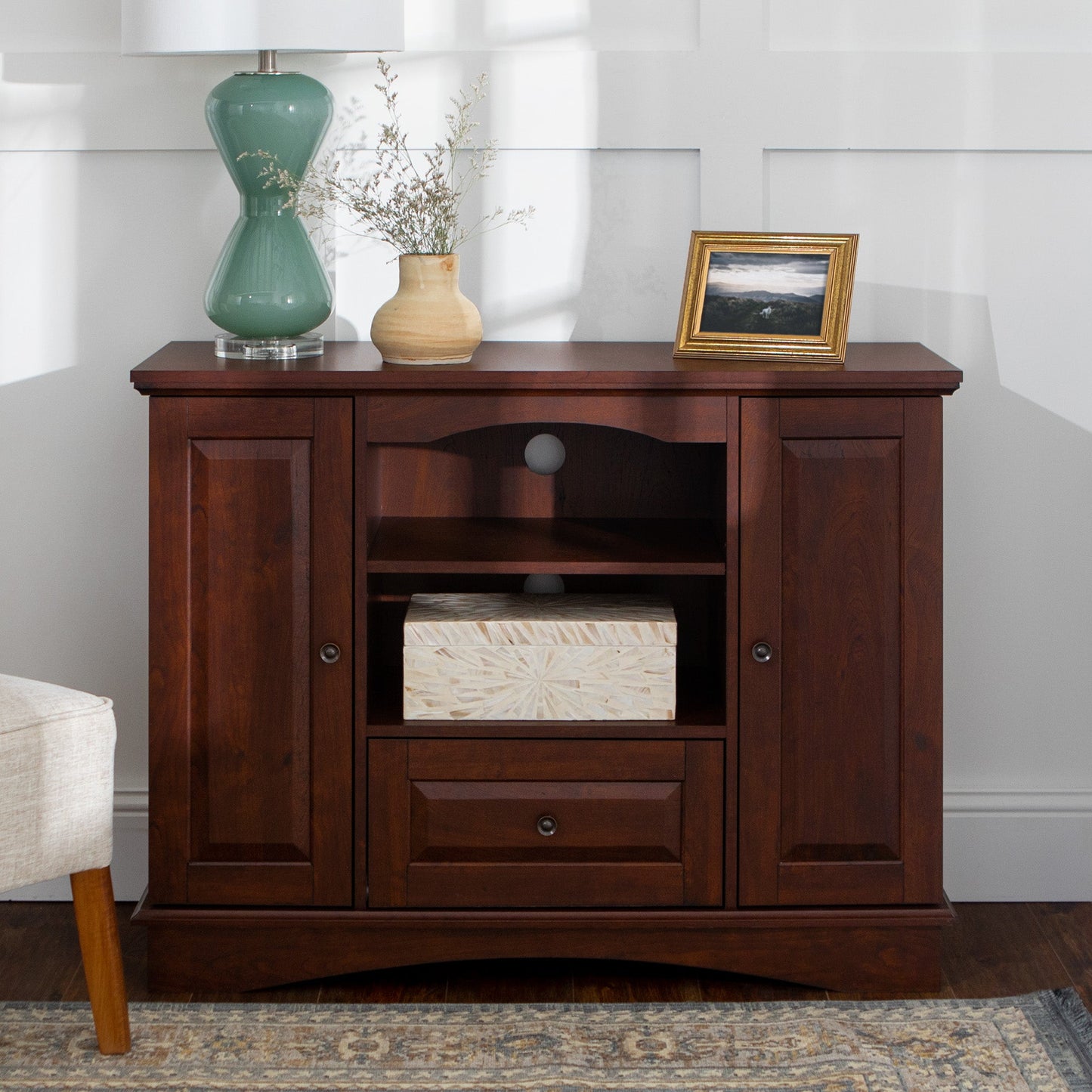 Highboy Wood TV Stand