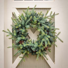 Load image into Gallery viewer, Blue Spruce Wreath with LED Lights, Extra-Large
