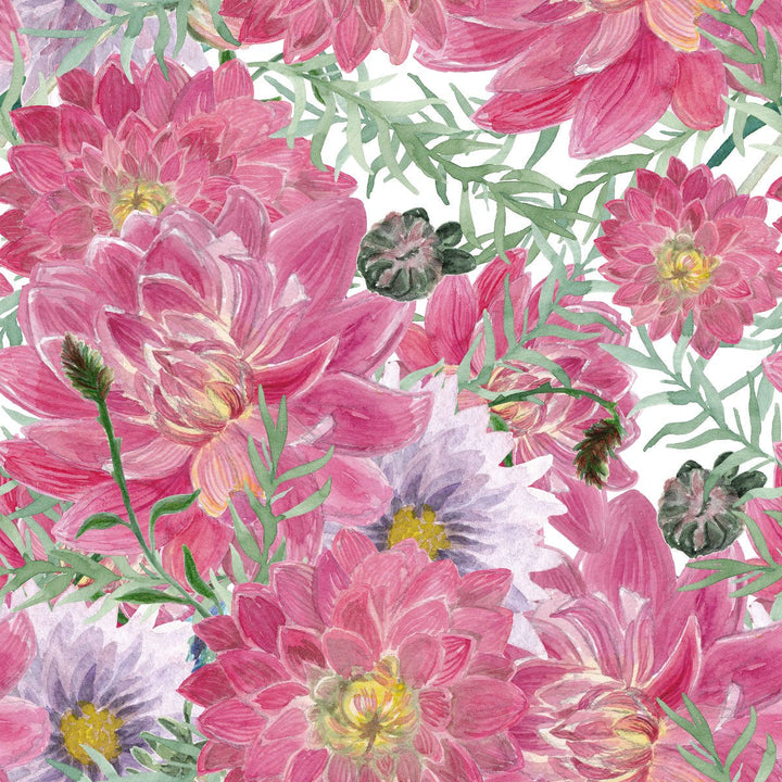 Voguish Modern Pink Large Flowers Wallpaper