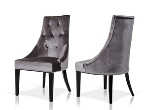 Charlotte - Grey Velour Dining Chair (Set of 2)