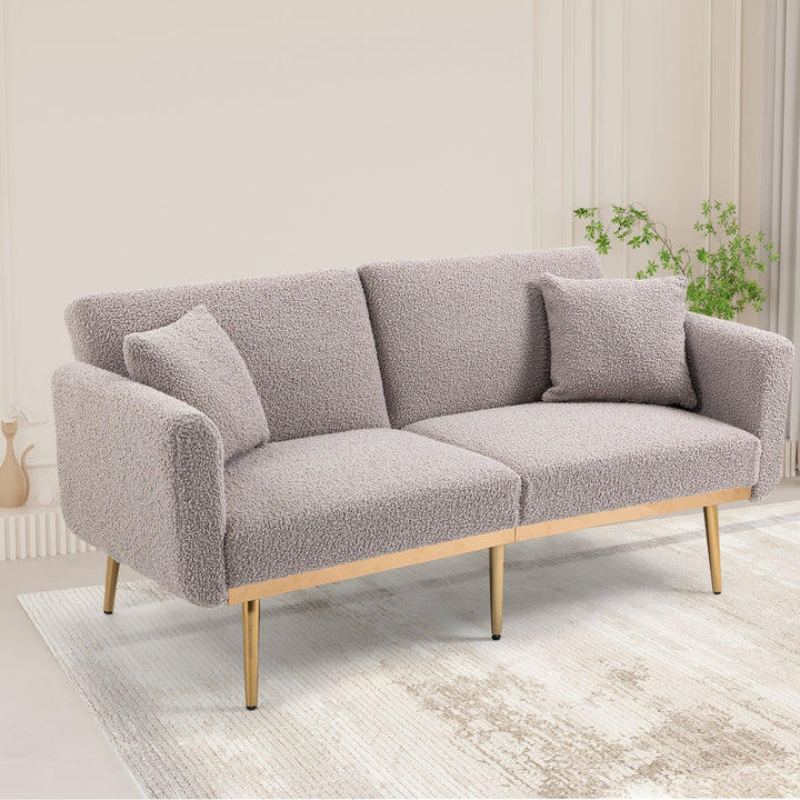 Walker Edison - Velvet Convertible Loveseat Sofa