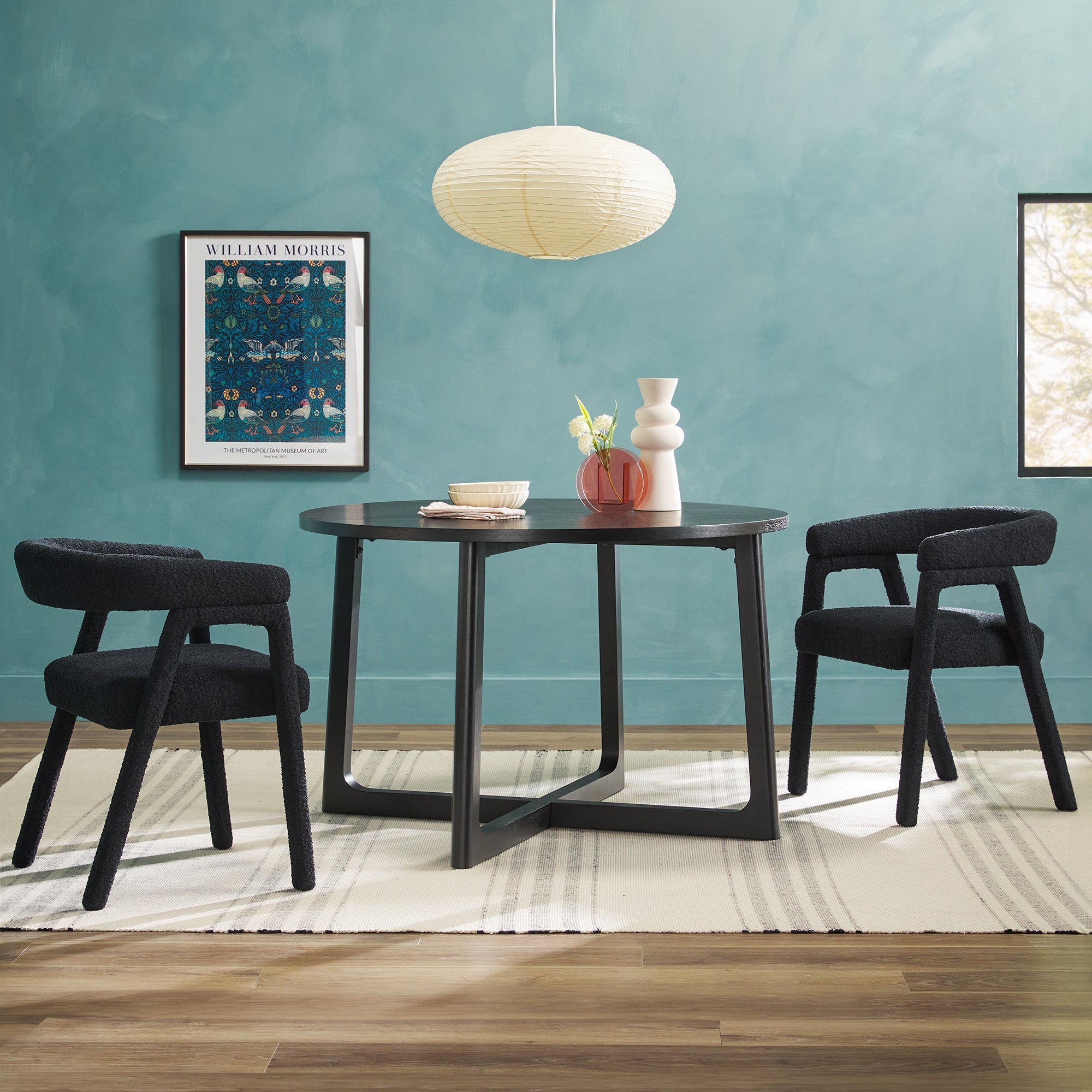 Ezra Modern Dining Room Round Table for 4