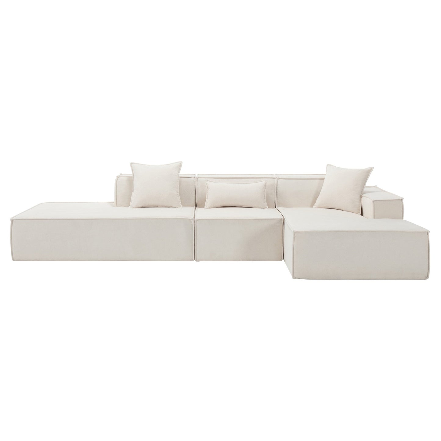 Walker Edison | Terry Modular Minimalist Right L-shaped Sectional Sofa