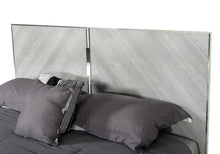 Load image into Gallery viewer, Nova Domus Alexa Italian Modern Grey Bed + 2 Nightstands Set
