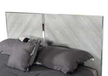 Load image into Gallery viewer, Eastern King Nova Domus Alexa Italian Modern Grey Bed + 2 Nightstands Set
