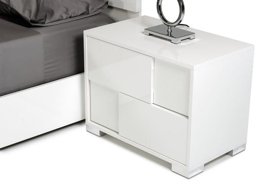 Modrest Monza Italian Modern White Nightstand