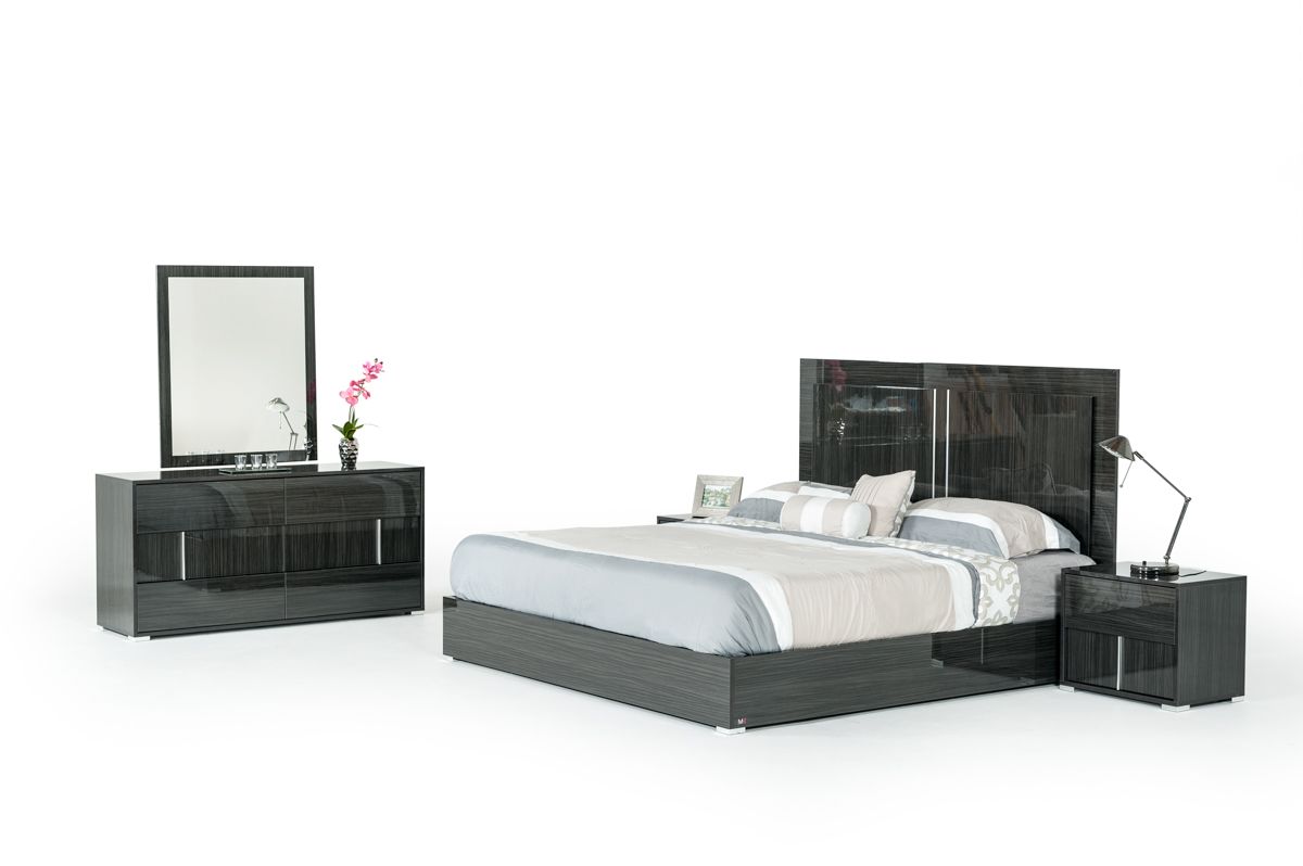 Modrest Ari Italian Modern Grey Bedroom Set