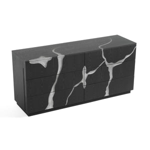 Modrest Aspen - Modern Matte Brown Ash & Silver Dresser