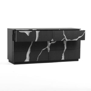 Modrest Aspen - Modern Matte Brown Ash & Silver Dresser