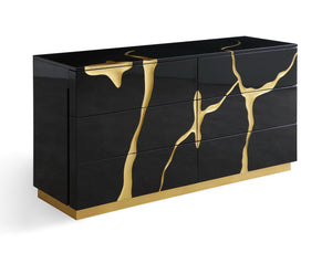 Modrest Aspen - Modern Black and Gold Dresser