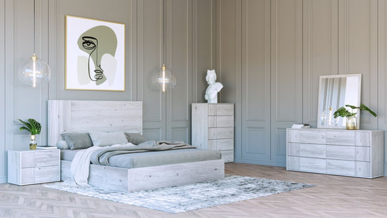 Eastern King Nova Domus Asus - Modern Italian White Bedroom Set