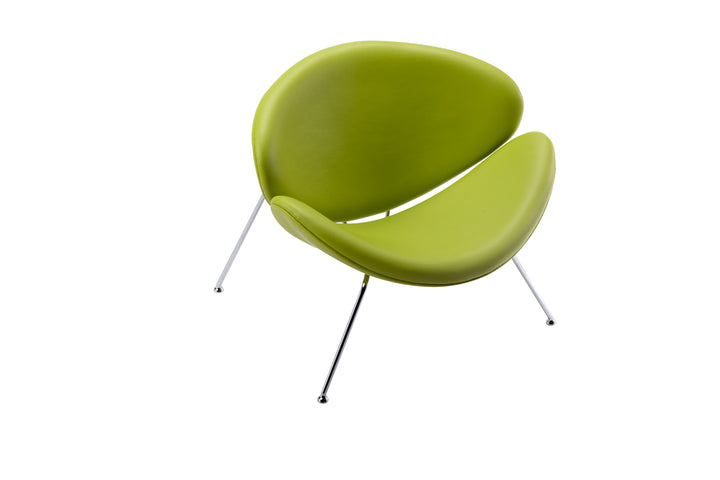 Modrest Anais Mid-Century Green Leatherette Accent Chair