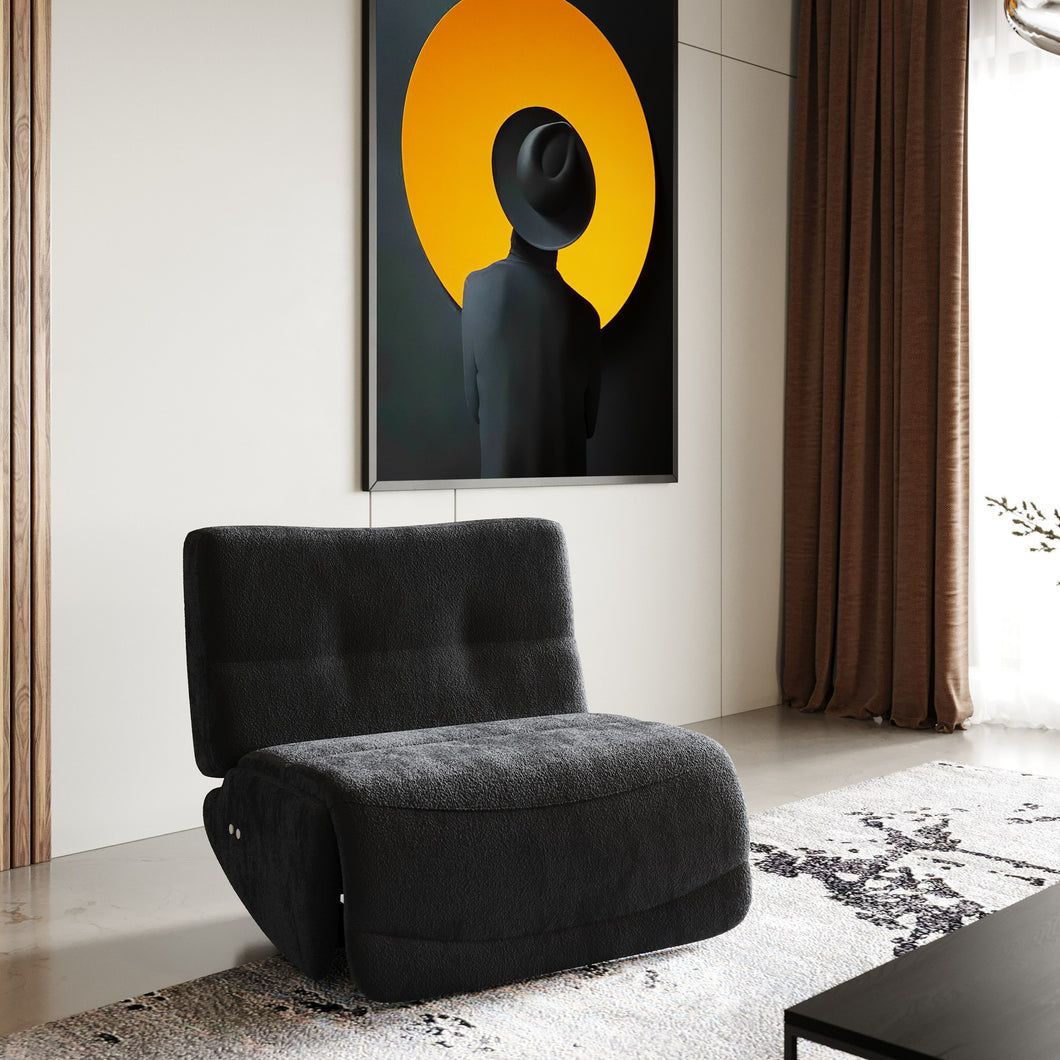 Divani Casa Basil - Modern Dark Grey Fabric Small Electric Recliner Chair