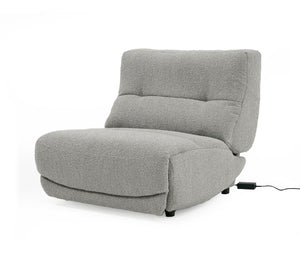Divani Casa Basil - Modern Grey Fabric Large Electric Recliner Chair