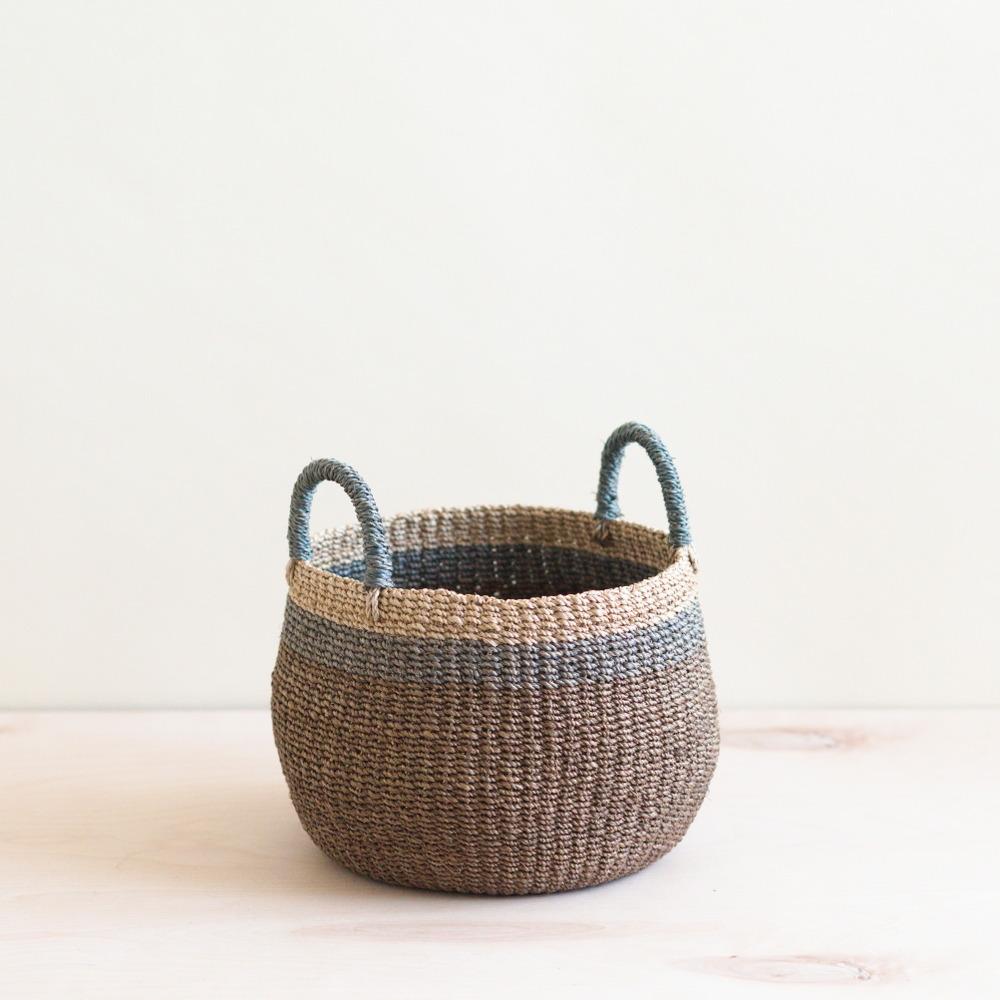 Brown Rounded Basket with Handles