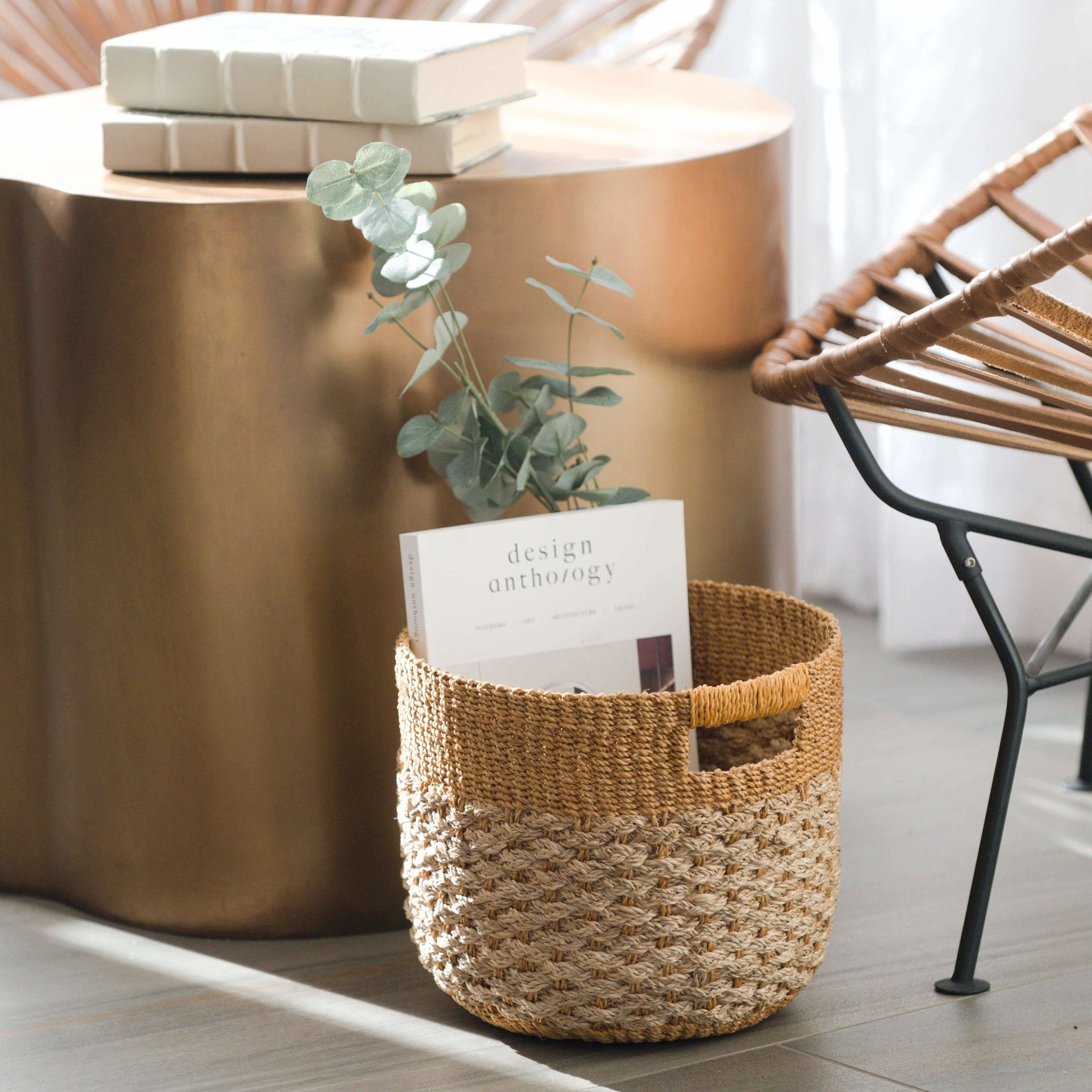 Patterned Round Floor Basket