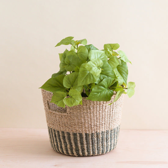 Grey and Natural Tapered Basket