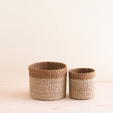 Load image into Gallery viewer, Natural and Brown Tabletop Bins, Set of 2
