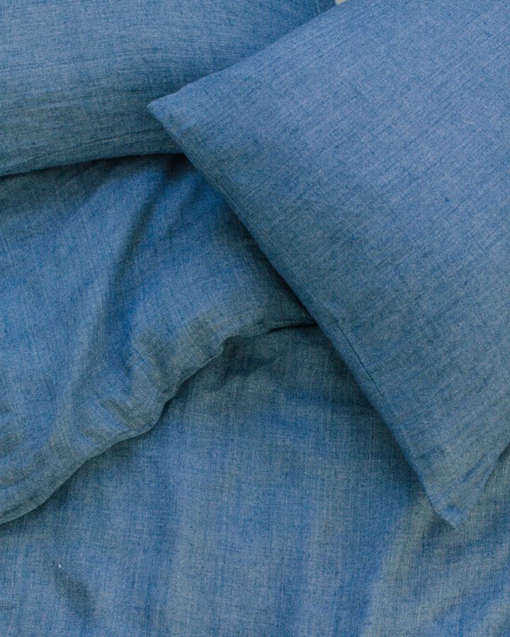 Linen Duvet Cover Set - Denim Blue