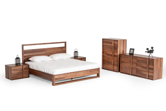 Queen Nova Domus Berlin - Modern Walnut Bed