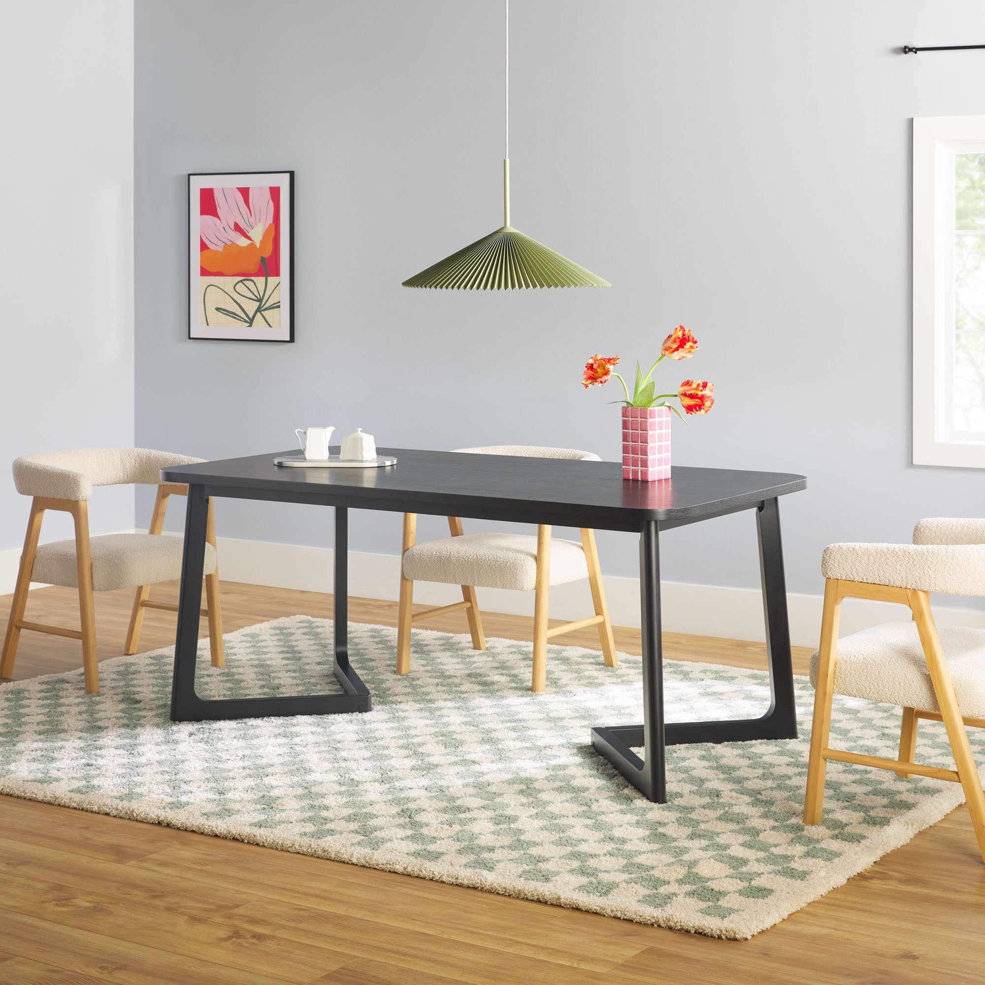 Ezra Modern Rectangle Dining Table for 6