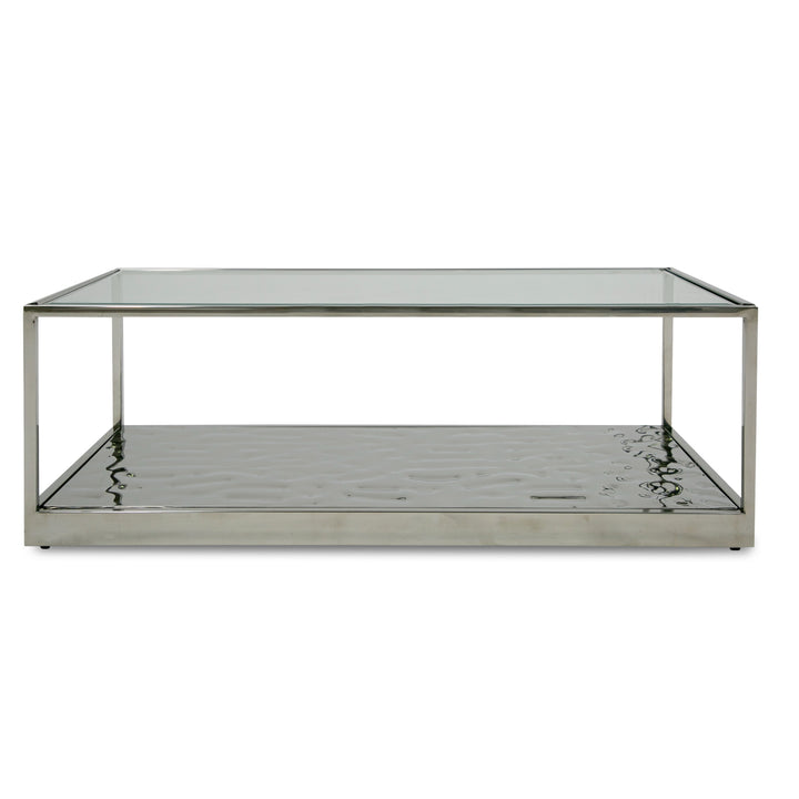 Modrest Braxton - Contemporary Clear Wave Glass Coffee Table